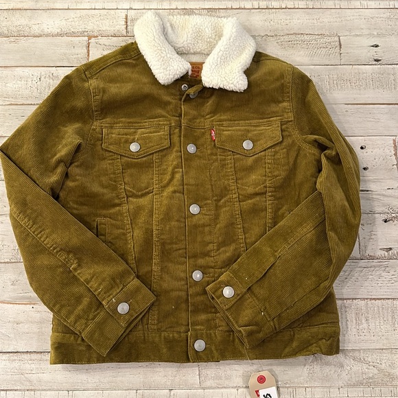 Corduroy Levi Sherpa Lined Jacket NWT - Picture 1 of 3